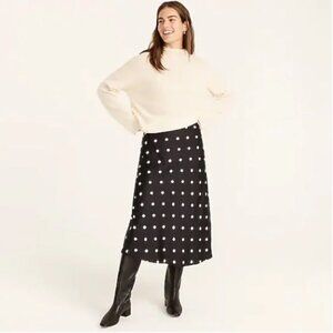 J.Crew Pull-on Slip Skirt in Polka Dot (M) NWT
